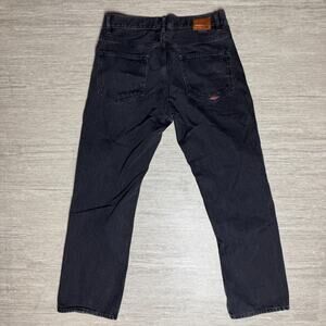 Quiksilver Jeans Baggy Black Wash Denim Mens 34x30 Skate Surf Stretch Cotton